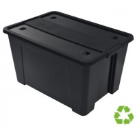 CAJA SOSTENIBLE DE ALMACENAJE CON TAPA Y RUEDAS 52 LITROS 40X57X32CM PP NEGRO ARCHIVO 2000 CP1482052 NE (Espera 4 dias) en Huesoi